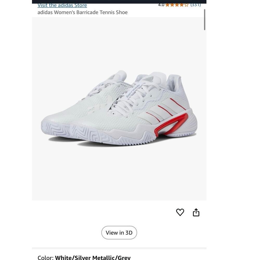 New Women’s adidas barricade tennis court shoe sneaker size 10